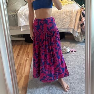 NWOT pink and blue maxi skirt